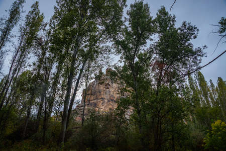 Ihlara Valley in Cappadocia. Ihlara Valley, Peristrema Monastery or Ihlara Gorge is the most famous valley in Turkey for hiking excursions. Green tour.の写真素材