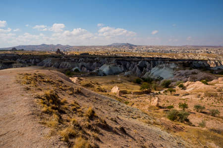 Beautiful view of the mountains and rocks. Cappadocia, Nevsehir province, Anatolia, Turkeyの写真素材