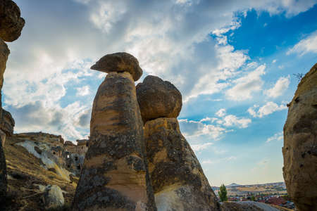 Fairy Chimneys. Fabulous and unusual rocks are called mushrooms. Pasabag, Monks Valley, Cappadocia, Anatolia, Turkeyの写真素材