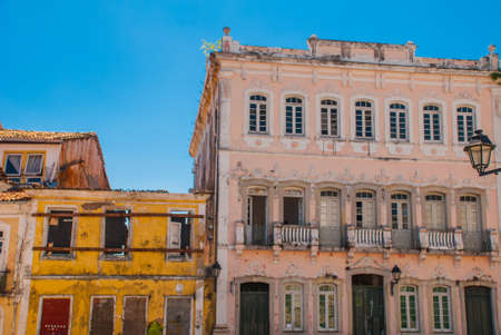Colorful colonial houses at the historic district of Pelourinho. The historic center of Salvador,...
