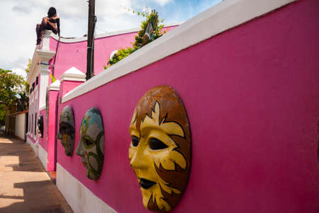 Olinda, Pernanbuco, Brazil, South America: Papangu masks, a traditional local carnival costume,...