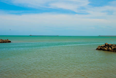 Olinda, Pernambuco, Brazil: Beautiful landscape overlooking the beach in Olinda. Swimming is dangerous here swim sharks. South Americaの写真素材