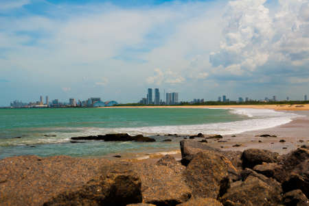Olinda, Pernambuco, Brazil: Beautiful landscape overlooking the beach in Olinda. Swimming is...