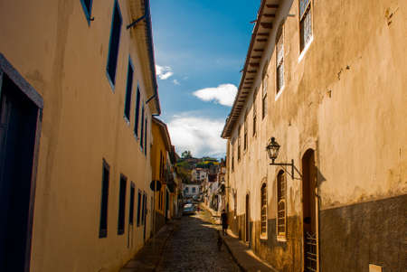 Sao Joao Del Rei, Minas Gerais:Landscape with views of beautiful houses in the center of the old town Sao Joao Del Reiの写真素材
