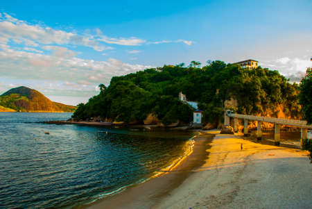 Beautiful landscape at sunset. Boa Viagem Island, Niteroi, State of Rio de Janeiro, Brazil