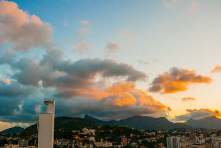 Rio de Janeiro, Brazil, America: Beautiful landscape with views of skyscrapers at sunset in Rio de Janeiro.の写真素材