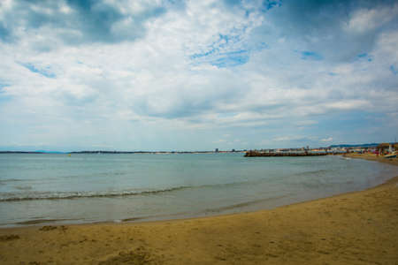 Bulgaria, Saint Vlas: Beautiful View on bay of Sunny beach resort, Nessebar, Bulgariaの写真素材