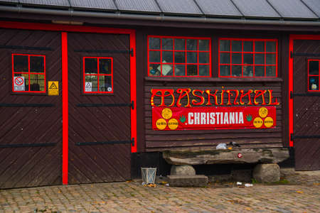 COPENHAGEN, DENMARK: Art gallery at freetown Christiania - an intentional hippies community in Copenhagen, Denmark.の写真素材