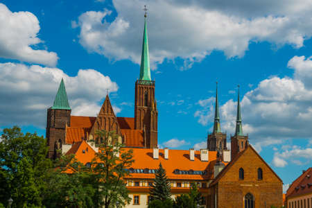 WROCLAW, POLAND: Cathedral Island, Ostrow Tumski, is the oldest part of the city. Wroclaw Old Town.の写真素材
