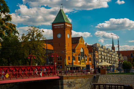 WROCLAW, POLAND: Shopping complex on Sandy street. Wroclaw old and a very beautuful city in Polandの写真素材