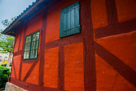 Odense, Denmark: Traditional historic house in Odense, Denmark HC Andersen's hometown. Facade on a...