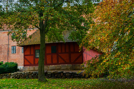 Odense, Denmark: Traditional historic house in Odense, Denmark HC Andersen's hometown. Facade on a...