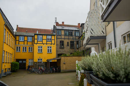 Odense, Denmark: Traditional historic house in Odense, Denmark HC Andersen's hometown. Facade on a...