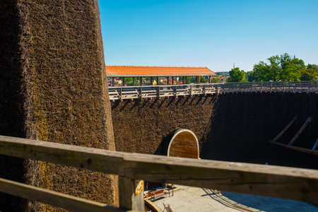WIELICZKA, POLAND: Graduation tower in Wieliczka, Poland, Europe, near Krakow Salt cooling towerの写真素材