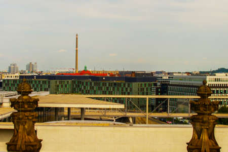 Berlin, Germany: Beautiful Top view of the city from the roof of the Bundestag building. A famous landmark and travel destination for touristsの写真素材