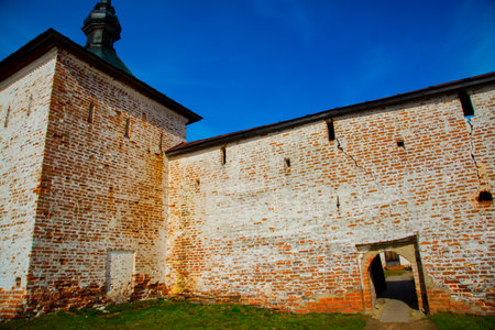 KIRILLOV, RUSSIA - 2015: Kirillo-Belozersky monastery. Old Orthodox religious buildings on the...