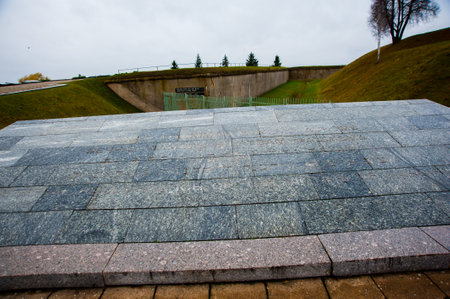 KAUNAS, LITHUANIA - NOVEMBER 17, 2013: Monument of The Ninth Fort in Kaunas. Tragic place on the territory of which there was a concentration camp during the warのeditorial素材