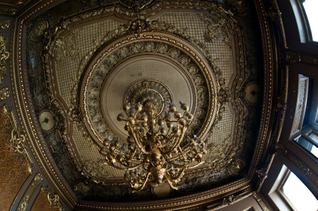 ST.PETERSBURG, RUSSIA - APRIL 2014: beautiful interior old abandoned Brusnitsyn mansion on the Leather line of Vasilievsky island in St. Petersburgのeditorial素材