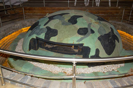 DURRES, ALBANIA: Old military Bunker on the restaurant grounds, in the resort area of Golem, Albaniaの写真素材