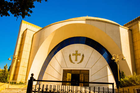 TIRANA, ALBANIA: The Resurrection of Christ Orthodox Cathedral is the largest Orthodox church in Albania. Buildings: cathedral, chapel, bell tower, residence of the Holy Synod, cultural center.の素材 [FY310169621275]