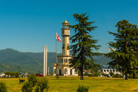 BATUMI, GEORGIA: Landmark Chachi Tower in Batumi, Adjara region of Georgia.の写真素材