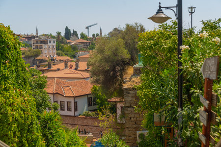 ANTALYA, TURKEY: Beautiful Old town Kaleici on a sunny day in Antalya, Turkey.のeditorial素材