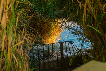ANTALYA, TURKEY: Beautiful landscape with a picturesque view of Waterfall Duden on an evening summer day in Antalya.のeditorial素材