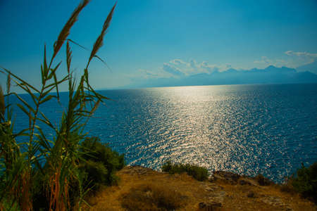 ANTALYA, TURKEY: Beautiful landscape with sea view in the Turkish city of Antalya on a sunny summer...
