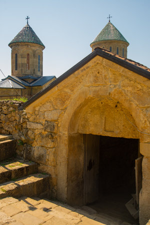 KUTAISI, GEORGIA, IMERETI: Landscape with a view of the Gelati Monastery on a sunny summer day in the background of the blue sky. It is protected by UNESCO.のeditorial素材