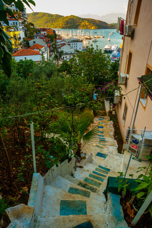 FETHIYE, TURKEY: Traditional Turkish houses in Fethiye city center, Turkeyのeditorial素材