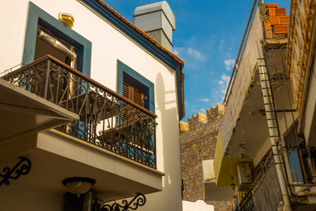 MARMARIS, MUGLA, TURKEY: Marmaris Castle and old town view in Marmaris Town. Marmaris Castle is populer tourist attraction in Turkey.のeditorial素材