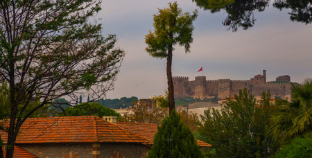SELCUK, IZMIR, TURKEY: Ayasuluk or Selcuk Fortress in Selcuk.のeditorial素材