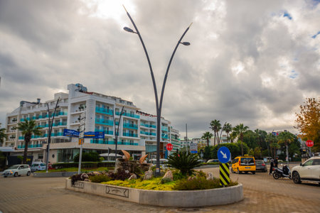 MARMARIS, MUGLA, TURKEY: The monument is a shell with a Pearl from which water pours on the stones on the street in Marmaris.のeditorial素材