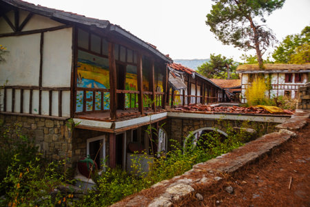 CAMYUVA, KEMER, TURKEY: The destroyed buildings of the old hotel Holiday Area Eco Dream Club Sea Resort in the forest.のeditorial素材
