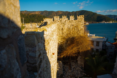 MARMARIS, MUGLA, TURKEY: View from Marmaris Fortress on a sunny day.のeditorial素材