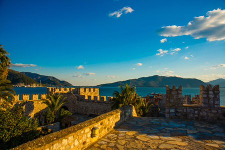 MARMARIS, MUGLA, TURKEY: View from Marmaris Fortress on a sunny day.のeditorial素材