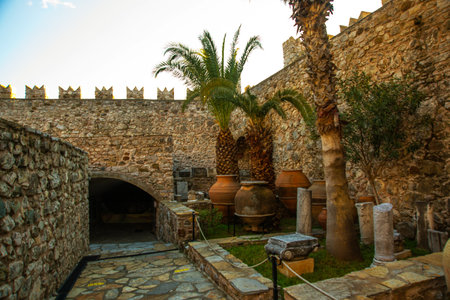 MARMARIS, MUGLA, TURKEY: Antique vases to the fortress museums in Marmaris.のeditorial素材