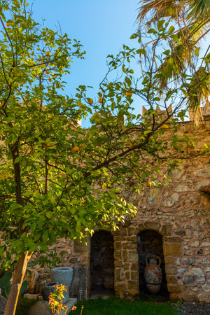 MARMARIS, MUGLA, TURKEY: Antique vases to the fortress museums in Marmaris.のeditorial素材