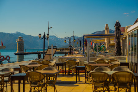 MARMARIS, MUGLA, TURKEY: Tourist street with cafes and restaurants in the center of the Old Town in Marmarisのeditorial素材