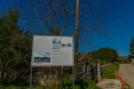 KIZLAN, MUGLA, TURKEY: Turkish traditional old windmills in the village of Kizlan, near the town of Datca on a sunny day.のeditorial素材