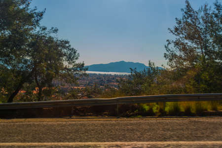 MARMARIS, MUGLA, TURKEY: Beautiful landscape with mountain and sea views on a sunny day.の写真素材