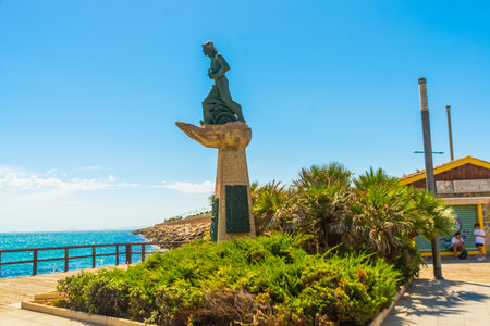 TORREVIEJA, SPAIN: The famous beach in Torrevieja on a sunny day in summerのeditorial素材
