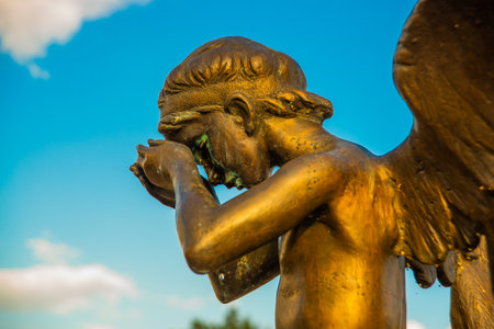 MINSK, BELARUS: Monument of crying angel. Memorial Island of Courage and Sorrow, Island of Tearsのeditorial素材