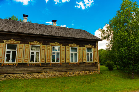 MINSK, BELARUS: Belarusian State Museum of Folk Architecture and Life in the village of Ozertso. Open-air museum.のeditorial素材