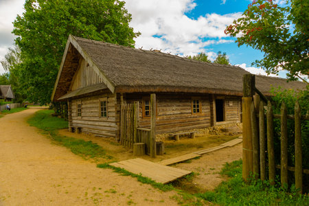 MINSK, BELARUS: Belarusian State Museum of Folk Architecture and Life in the village of Ozertso. Open-air museum.のeditorial素材