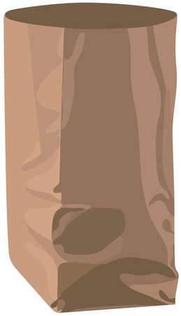 The vector image of a paper-bag, empty package on a white background.のイラスト素材