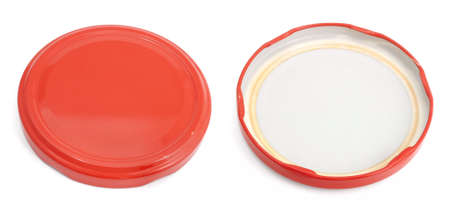 Two kinds of a lid for a can. Panoramic image from several pictures. The file has native resolution. The image contains a contour for cropping.の写真素材