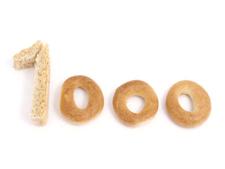 Figure 1000 which has been laid out from bakery productsの写真素材