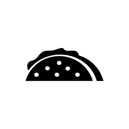 Taco Icon. Flat illustration isolated vector sign symbolのイラスト素材