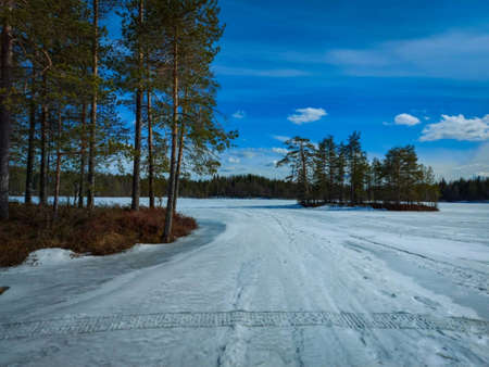 Winter roads in inaccessible placesの写真素材